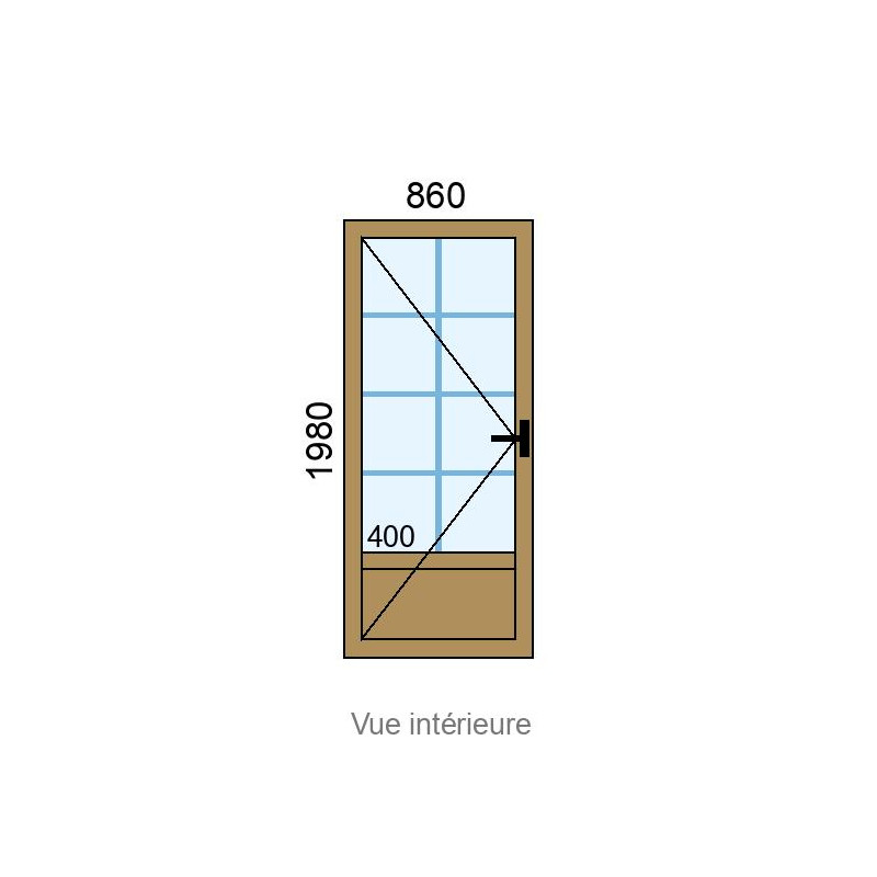 small-Porte-fenêtre PVC plaxé 1 vantail L860 x H1980