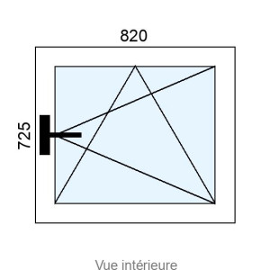 Fenêtre PVC OB 1 vantail L820 x H725