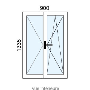 Fenêtre PVC OB 2 vantaux L900 x H1335