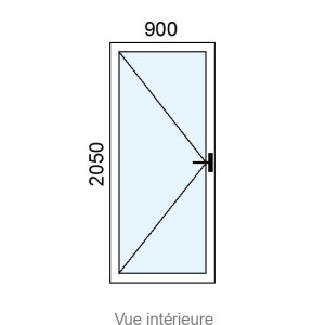 Porte-fenêtre Alu 1 vantail L900 x H2050