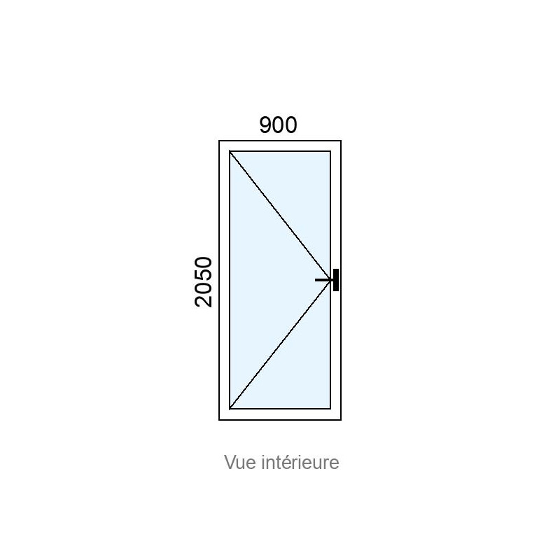 small-Porte-fenêtre Alu 1 vantail L900 x H2050