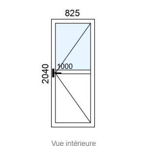 Porte d'entrée PVC 1 vantail L825 x H2040