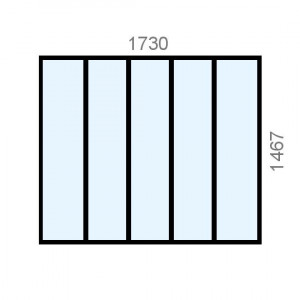 Verrière aluminium L1730 x...