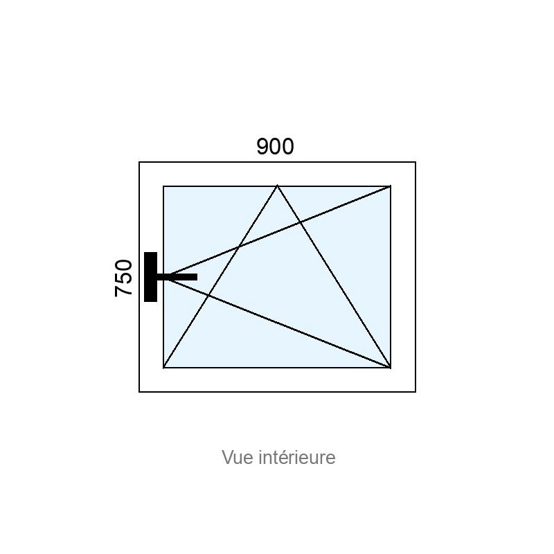 small-Fenêtre Hybride OB 1 vantail L900 x H750