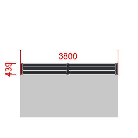 Elément de clôture L3800  x  H439