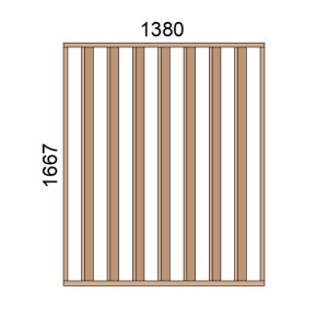 Claustra bois lames verticales inclinées L1380xH1667
