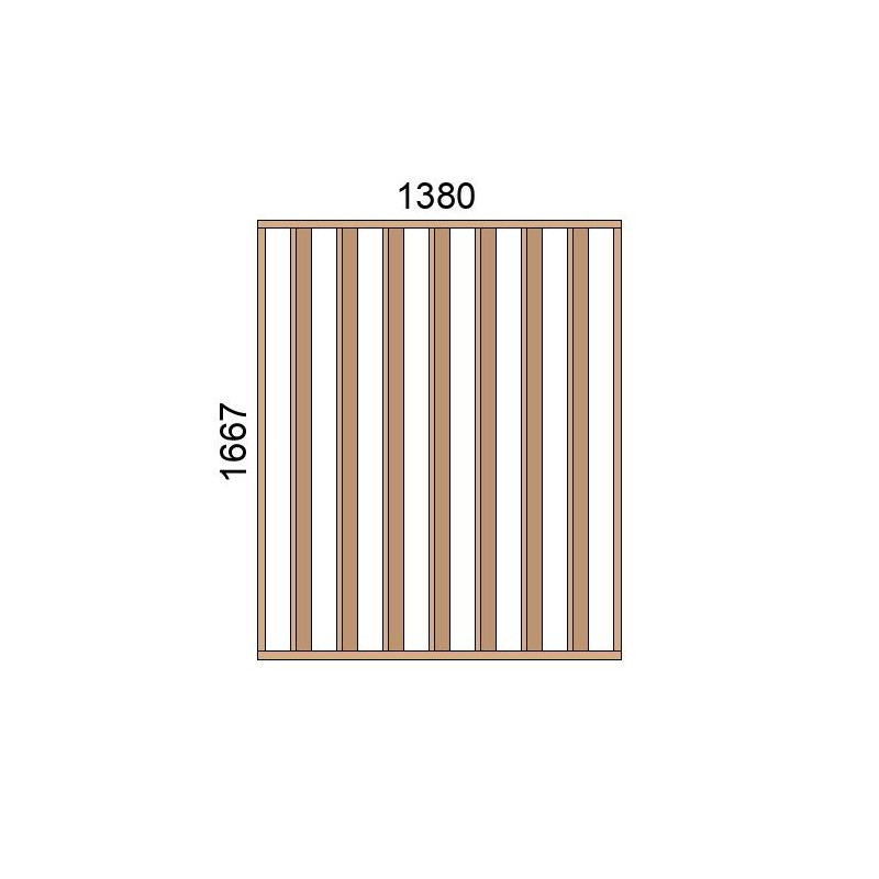 small-Claustra bois lames verticales inclinées L1380xH1667