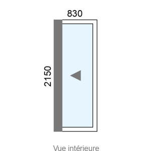 Coulissant Alu galandage 1 vantail L830 x H2150