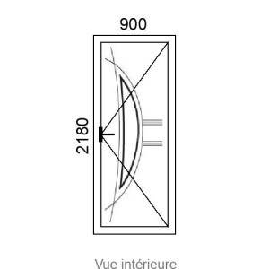 Porte d'entrée ALU 1 vantail MILEO VI ( avec vitrage et inserts inox ) L900 x H2180