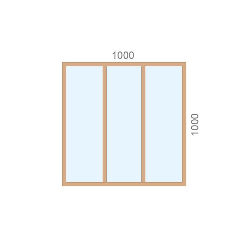 small-Verrière en bois L1000 x H1000