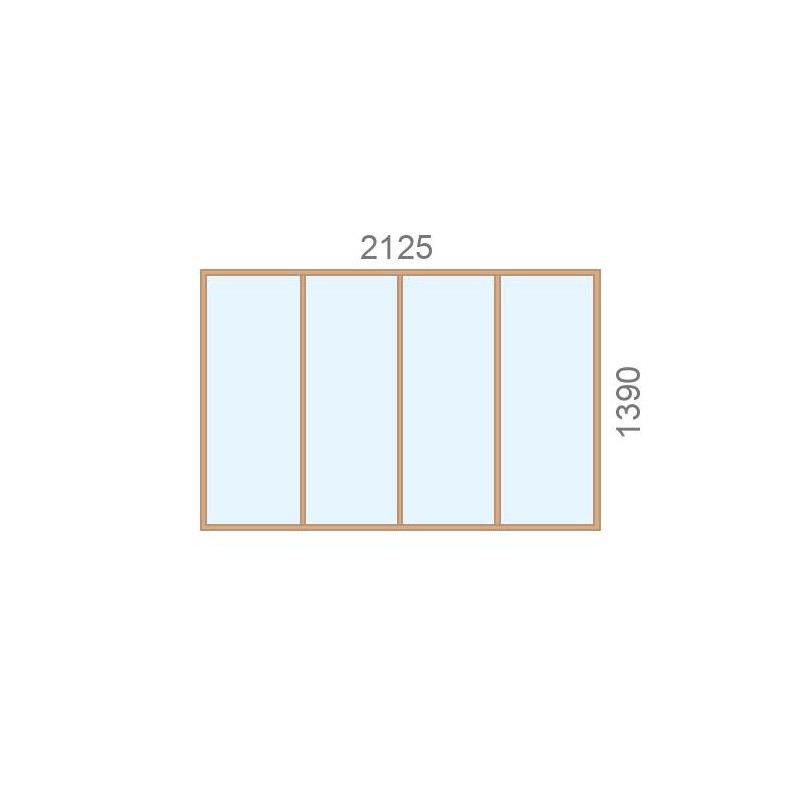 small-Verrière en bois L2125 x H1390