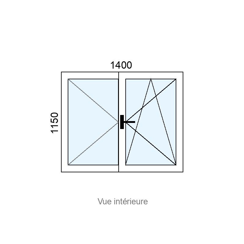 small-Fenêtre PVC OB 2 vantaux L1400 x H1150