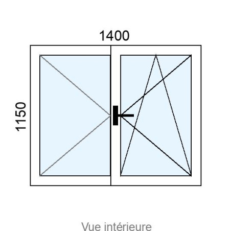 Fenêtre PVC OB 2 vantaux L1400 x H1150