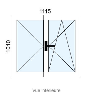 Fenêtre PVC OB 2 vantaux L1115 x H1010