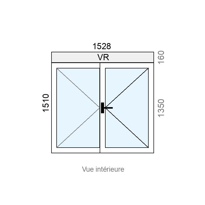 small-Fenêtre PVC 2 vantaux L1528 x H1350