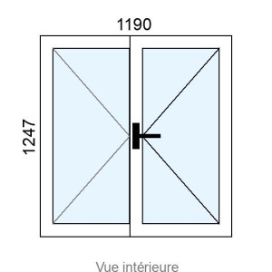 Fenêtre Hybride 2 vantaux L1190 x H1247