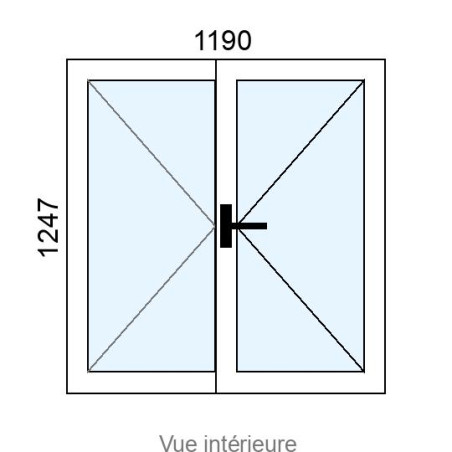 Fenêtre Hybride 2 vantaux L1190 x H1247