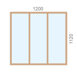 Verrière en bois L1200 x H1120