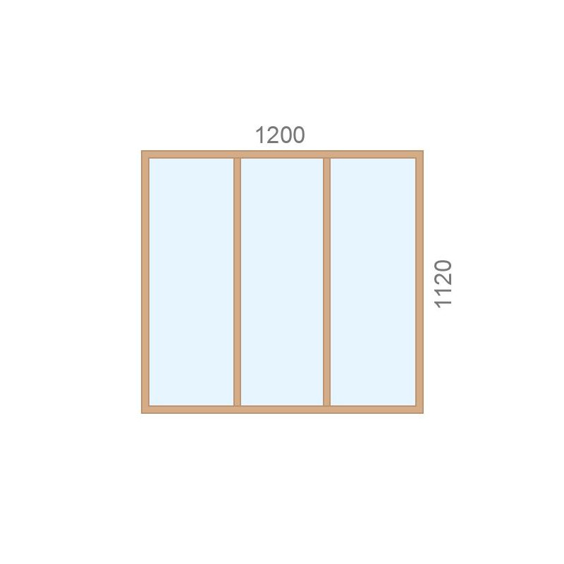 small-Verrière en bois L1200 x H1120