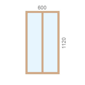 Verrière en bois L600 x H1120