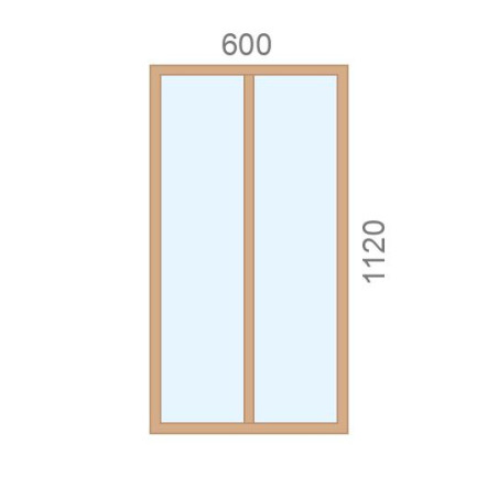 Verrière en bois L600 x H1120