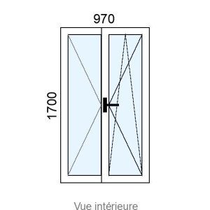 Fenêtre PVC OB 2 vantaux L970 x H1700