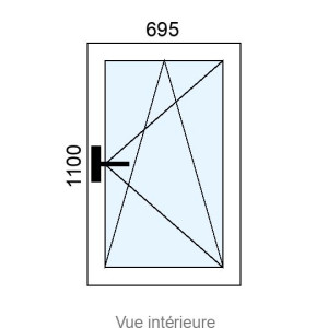 Fenêtre PVC OB 1 vantail L695 x H1100