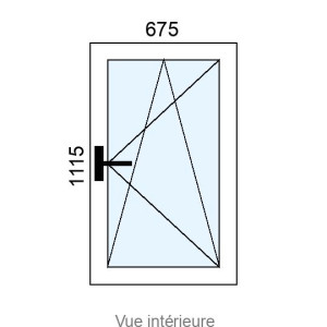 Fenêtre PVC OB 1 vantail L675 x H1115