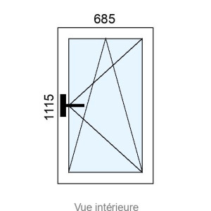 Fenêtre PVC OB 1 vantail L685 x H1115