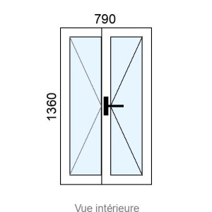 Fenêtre PVC 2 vantaux L790 x H1360