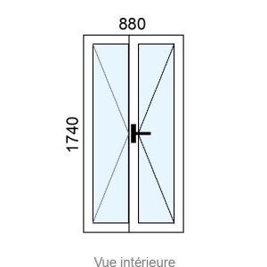 Fenêtre PVC 2 vantaux L880 x H1740