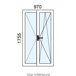 Fenêtre PVC OB 2 vantaux L970 x H1755