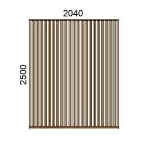 Claustra bois lames verticales orientables L2040xH2500