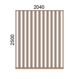 Claustra bois lames verticales inclinées L2040xH2500