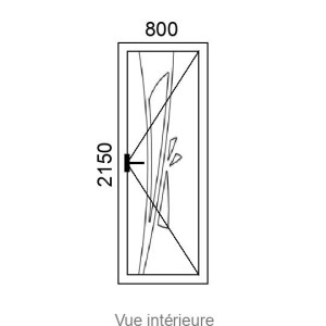 Porte d'entrée ALU 1 vantail ZENIA VI ( avec vitrage et inserts inox ) L800 x H2150