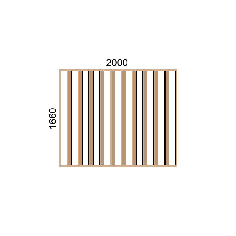 small-Claustra bois lames verticales inclinées L2000xH1660