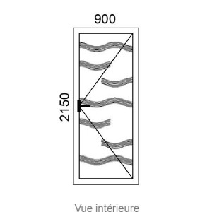 Porte d'entrée ALU 1 vantail LUMIA ECHARPE L900 x H2150