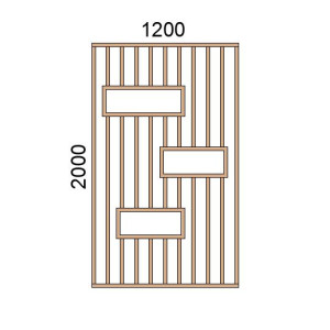 Claustra bois avec niches L1200xH2000