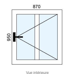 Fenêtre PVC 1 vantail L870 x H950