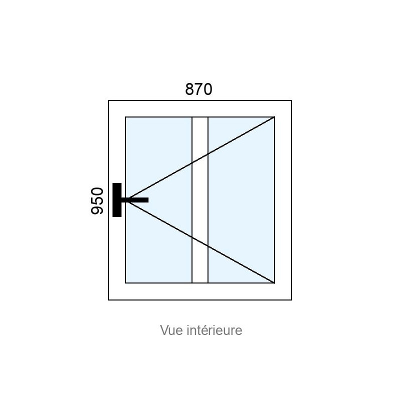 small-Fenêtre PVC 1 vantail L870 x H950