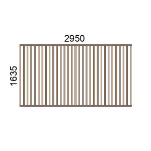 Claustra bois lames verticales L2950xH1635