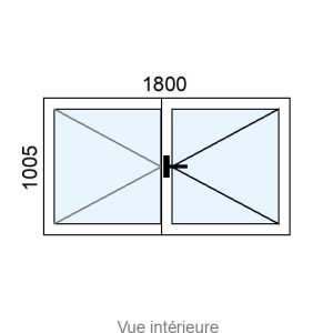 Fenêtre PVC 2 vantaux L1800 x H1005