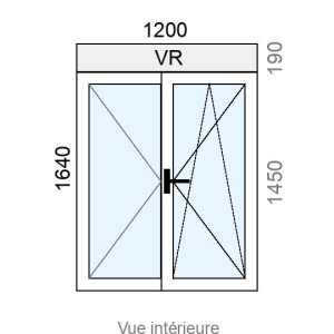 Fenêtre PVC OB 2 vantaux L1200 x H1450