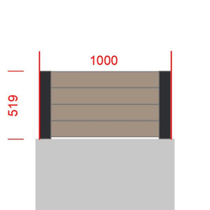 Elément de clôture L1000  x  H519