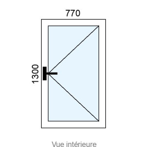 Fenêtre PVC 1 vantail L770 x H1300