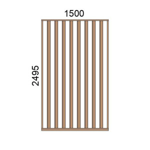 Claustra bois lames verticales inclinées L1500xH2495