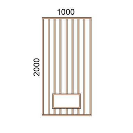 Claustra bois avec niches L1000xH2000