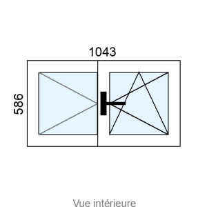 Fenêtre PVC OB 2 vantaux L1043 x H586