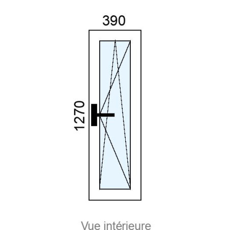 Fenêtre PVC OB 1 vantail L390 x H1270