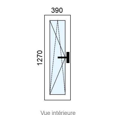 Fenêtre PVC OB 1 vantail L390 x H1270